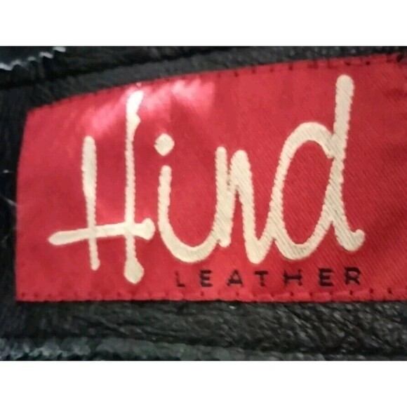 Hind Men's Black Leather Overcoat Jacket Large Smooth Quality - Picture 3 of 4